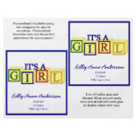 It's A Girl Candybar Wrappers (Primary) Flyer