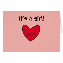 "It's a girl!" cards (blank inside, customizable)