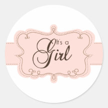 It's a Girl Cupcake Toppers/Stickers