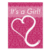 It's a Girl Custom Birth Announcement Postcard