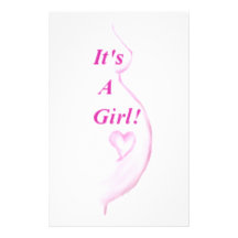 It's A Girl! Customized Stationery