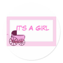It's A Girl  Envelope Seals stickers