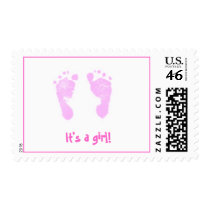 It's a girl -footprints postage