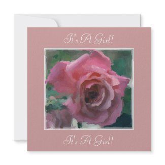 It's A Girl!, It's A Girl! Birth Announcement invitation