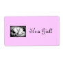 It's A Girl Personalized Shipping Label