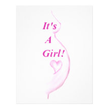It's A Girl! Letterhead Template