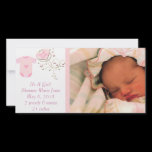 It's A Girl Pink Argyle Cute New Baby Announcement