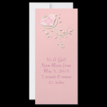It's A Girl Pink Argyle Rack Card
