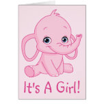 It's A Girl Pink Elephant cards