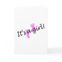 It's A Girl (Pink Feet) Greeting Cards