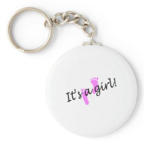 It's A Girl (Pink Feet) Keychain