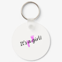 It's A Girl (Pink Feet) keychains by CelebrationZazzle It's A Girl (Pink Feet) keychains