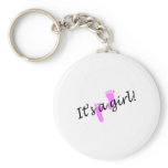 It's A Girl (Pink Feet) Keychain