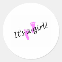 It's A Girl (Pink Feet) Sticker