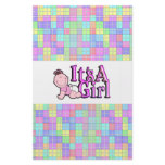 It's A Girl Pink Text w/ Baby Candy Bar Wrapper Stationery Design
