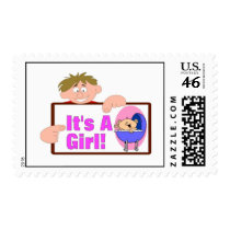 It's A Girl Postage Stamp