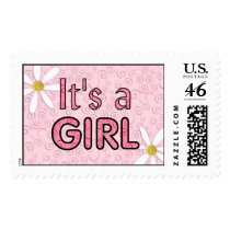 It's a Girl postage by dndartstudio It's a Girl postage