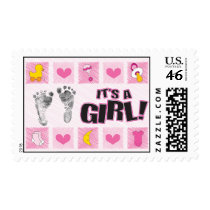 It's A Girl Postage Stamp
