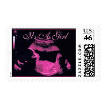 It's A Girl Postage Stamp