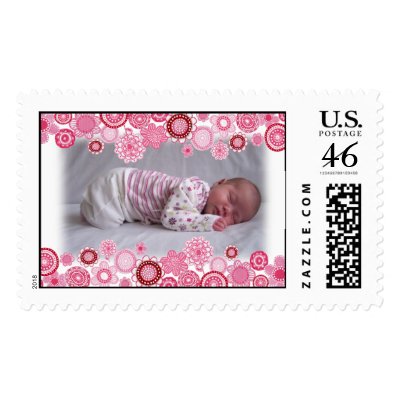 "it's a girl" Pretty Pink Baby Photo Frame Postage