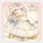 It's a girl! square stickers