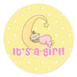 It's a Girl! Round Stickers