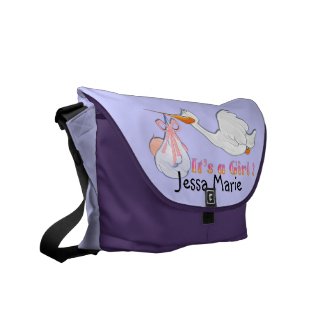 It's A Girl - Stork Baby Diaper Bag Messenger Bag