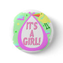 Its A Girl! (Stork) buttons