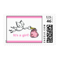 It's a girl - Stork stamp by cgilberg It's a girl - Stork stamp