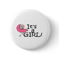 It's A Girl (Stroller) buttons by CelebrationZazzle It's A Girl (Stroller) buttons