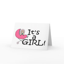 It's A Girl (Stroller) Card