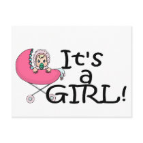 It's A Girl (Stroller) Postcards
