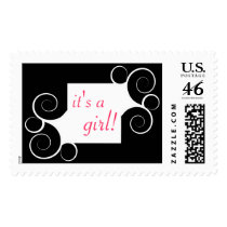 It's a girl swirl postage postage by thebabystore It's a girl swirl postage postage