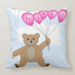 It's a Girl Teddy Bear Pillow