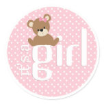 It's a Girl Teddy Bear Sticker