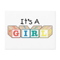 It's A Girl Toy Blocks postcards by alternateworlds It's A Girl Toy Blocks postcards