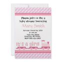 "It's A Girl!"  Toy Train Baby Shower Invitation