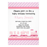 "It's A Girl!"  Toy Train Baby Shower Invitation