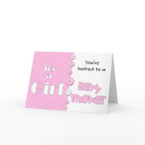 It's a Girl You're Invited to a Baby Shower cards by dndartstudio It's a Girl You're Invited to a Baby Shower cards