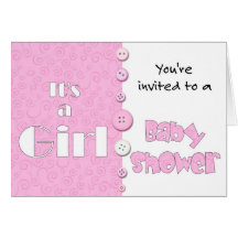 It's a Girl You're Invited to a Baby Shower Greeting Cards