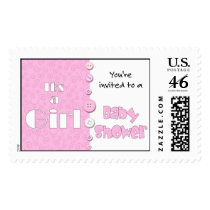 It's a Girl You're Invited to a Baby Shower postage by dndartstudio It's a Girl You're Invited to a Baby Shower postage