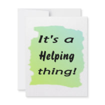 It's a helping thing personalized invitation