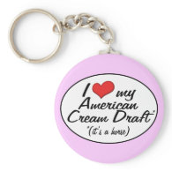 It's a Horse! I Love My American Cream Draft Keychains