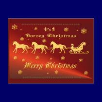 It's A Horsey Christmas Postcard by Lotacats It's A Horsey Christmas Postcard