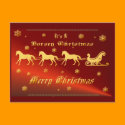 It's A Horsey Christmas Postcard