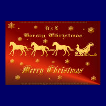 It's A Horsey Christmas Print by Lotacats It's A Horsey Christmas Print