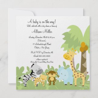 It&#39;s A Jungle Baby Animails Baby Shower Invitation