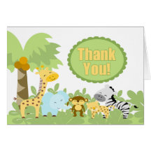 It's A Jungle Thank You Greeting Cards