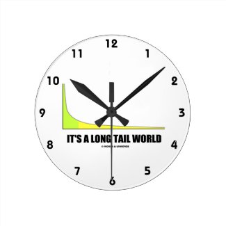 It's A Long Tail World Power Law Graph Humor Wall Clock