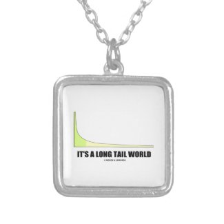 It's A Long Tail World Power Law Graph Humor Personalized Necklace